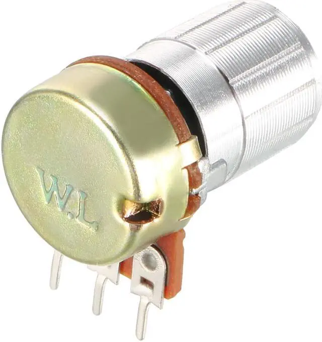 Alt view image 4 of 4 - WH148 3Pcs 1K Ohm Variable Resistors Single Turn Rotary Carbon Film Taper Potentiometer with Knobs