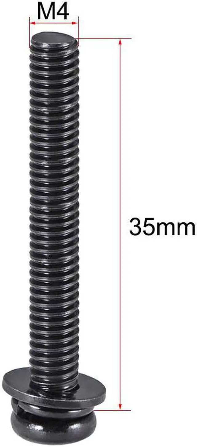 Alt view image 2 of 2 - M4 x 35mm Carbon Steel Phillips Pan Head Machine Screws Bolts Combine with Spring Washer and Plain Washers 25pcs