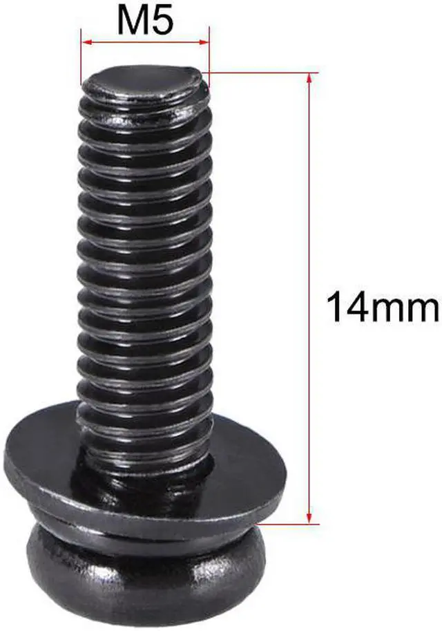 Alt view image 2 of 2 - M5 x 14mm Carbon Steel Phillips Pan Head Machine Screws Bolts Combine with Spring Washer and Plain Washers 20pcs