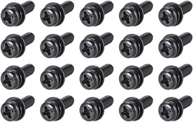 Main image of M5 x 14mm Carbon Steel Phillips Pan Head Machine Screws Bolts Combine with Spring Washer and Plain Washers 20pcs
