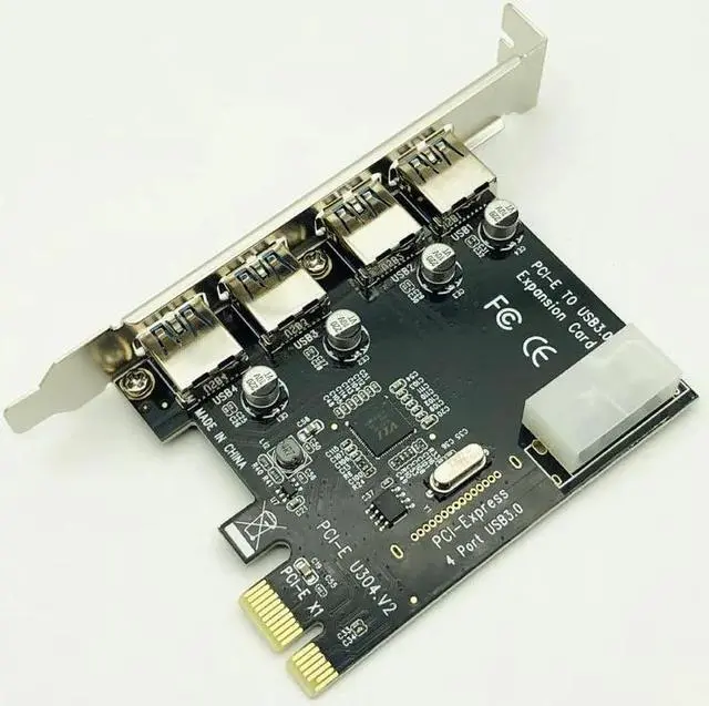 Alt view image 2 of 6 - Amify PCI e to USB Expansion Card 4 Port USB 3.0 PCI Express Expansion Card USB PCI E Adapter USB 3 PCIE Converter for Win 10