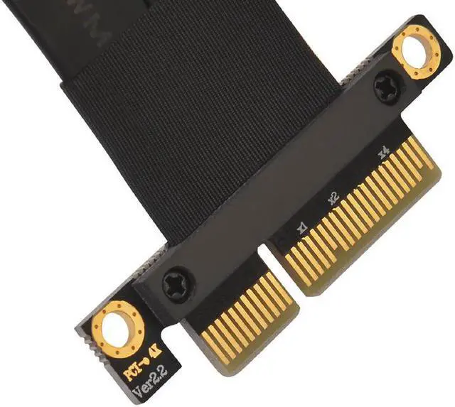 Alt view image 5 of 6 - NEW Computer Cables Connectors Extender PCIE Riser Cable PC Riser Card Flat Cable PCI Express 3.0 X4 to X4 Extension Cables 24cm