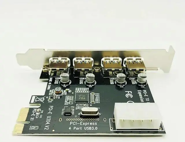 Alt view image 6 of 6 - Amify PCI e to USB Expansion Card 4 Port USB 3.0 PCI Express Expansion Card USB PCI E Adapter USB 3 PCIE Converter for Win 10