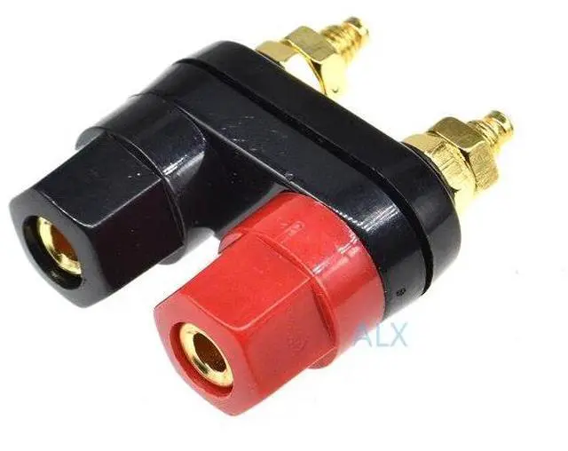 Alt view image 2 of 6 - Dual Banana plugs Couple Terminal blocks Red Black Connector 4mm jack audio Amplifier Terminal Binding Post Speaker Plug socket