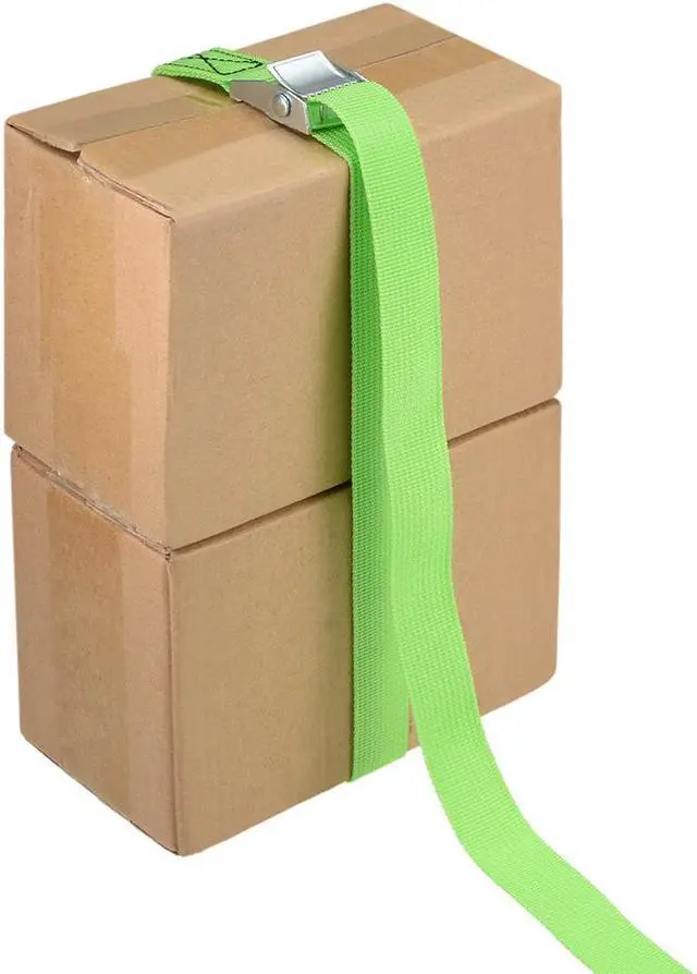 Alt view image 3 of 4 - Lashing Strap 1" x 3.3' Cargo Tie Down Straps with Cam Lock Buckle Up to 551lbs Green 4pcs