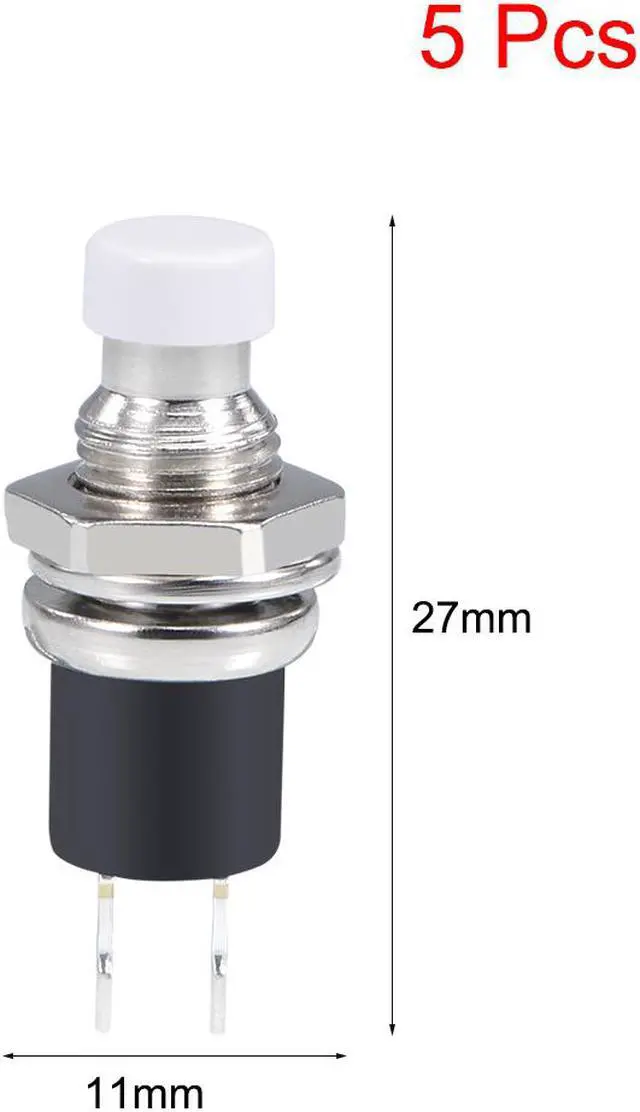 Alt view image 2 of 3 - 5Pcs,7mm White Momentary Push Button Switch Round Flat Button SPST NO