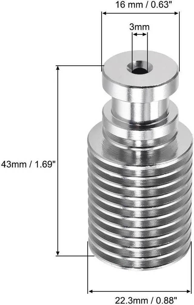 Alt view image 3 of 8 - Heatsink for 3D Printers Heat Sink, Fit for 3mm Filament, for V6 Heatbreak 3pcs