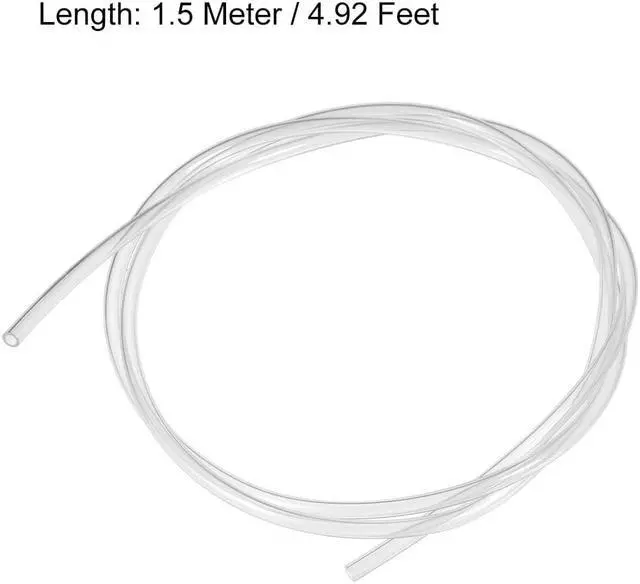 Alt view image 3 of 3 - PTFE Tube 4.9Ft - ID 4mm X OD 6mm Fit 3mm Filament for 3D Printer Transparent
