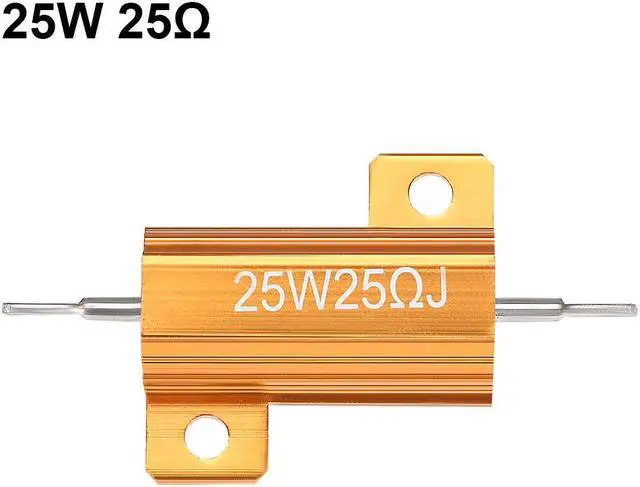 Alt view image 2 of 5 - 25W 25 Ohm 5% Aluminum Housing Resistor Wirewound Resistor Gold Tone 3 Pcs