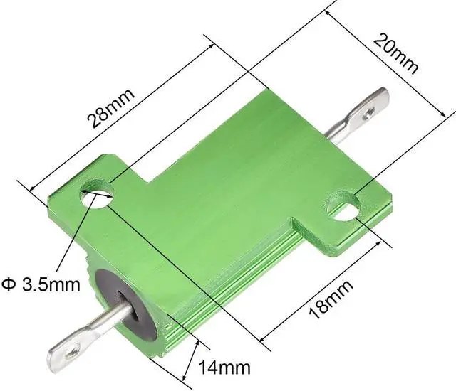 Alt view image 3 of 5 - 25W 3.9 Ohm 5% Aluminum Housing Resistor Wirewound Resistor Green Tone 3 Pcs