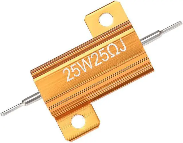 Alt view image 5 of 5 - 25W 25 Ohm 5% Aluminum Housing Resistor Wirewound Resistor Gold Tone 3 Pcs