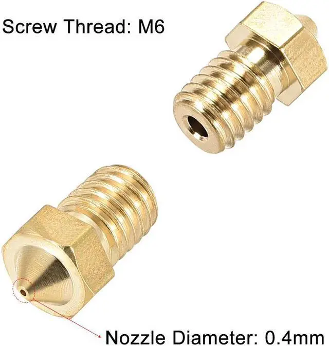 Alt view image 3 of 5 - 0.4mm 3D Printer Nozzle, Fit V6 Extruder Head, for 1.75mm Filament Brass 10pcs