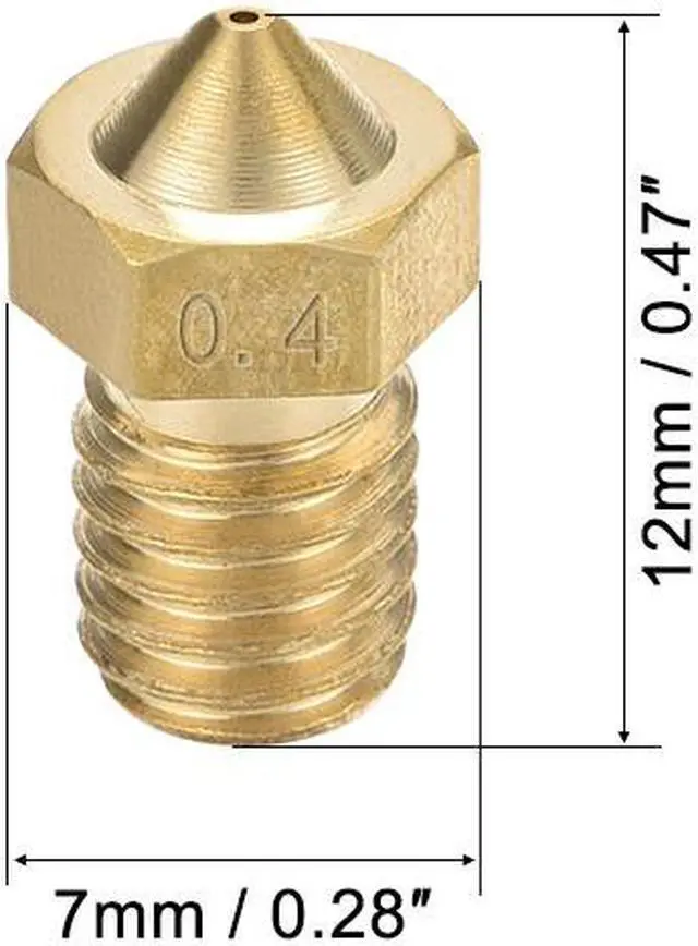 Alt view image 2 of 5 - 0.4mm 3D Printer Nozzle, Fit V6 Extruder Head, for 1.75mm Filament Brass 10pcs