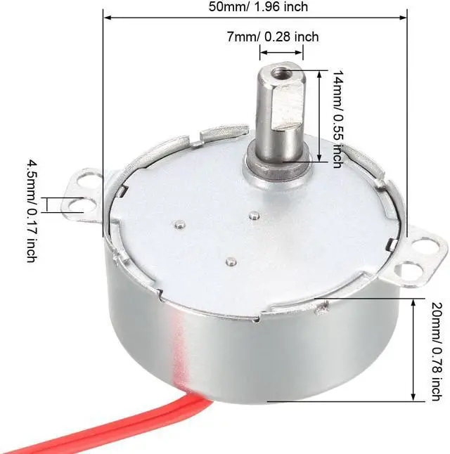 Alt view image 3 of 4 - Electric Motor Synchronous Motor Turntable Synchron Motor AC 24V 50/60Hz 4W 30-36RPM CCW/CW Direction