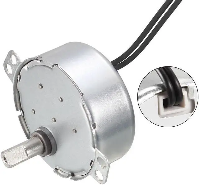 Alt view image 4 of 4 - Synchronous Motor AC 220-240V 2-2.4RMP 50-60Hz 4W Double Flat Shaft CW/CCW