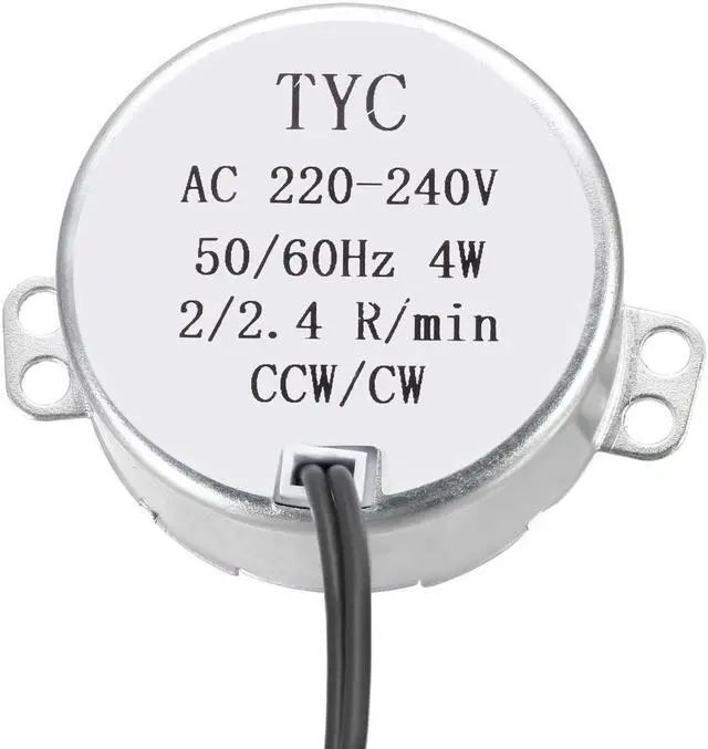 Alt view image 2 of 4 - Synchronous Motor AC 220-240V 2-2.4RMP 50-60Hz 4W Double Flat Shaft CW/CCW