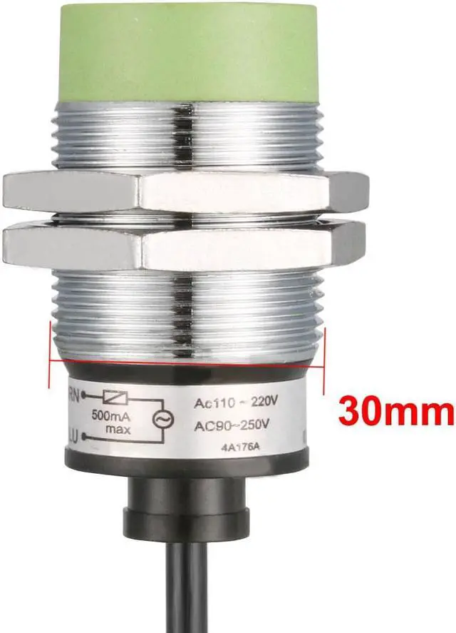 Alt view image 4 of 6 - 1-15mm Inductive Proximity Sensor Switch Detector NO AC 110-220V AC 90-250V 500mA 2-wire PR30-15AO