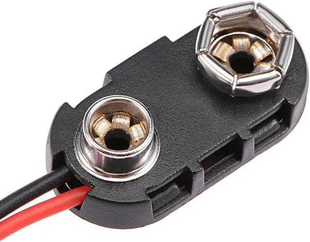 Alt view image 3 of 3 - 10pcs DC 9V Battery Clip T-Type Hard Buckle Connector Lead Wire 10cm Length