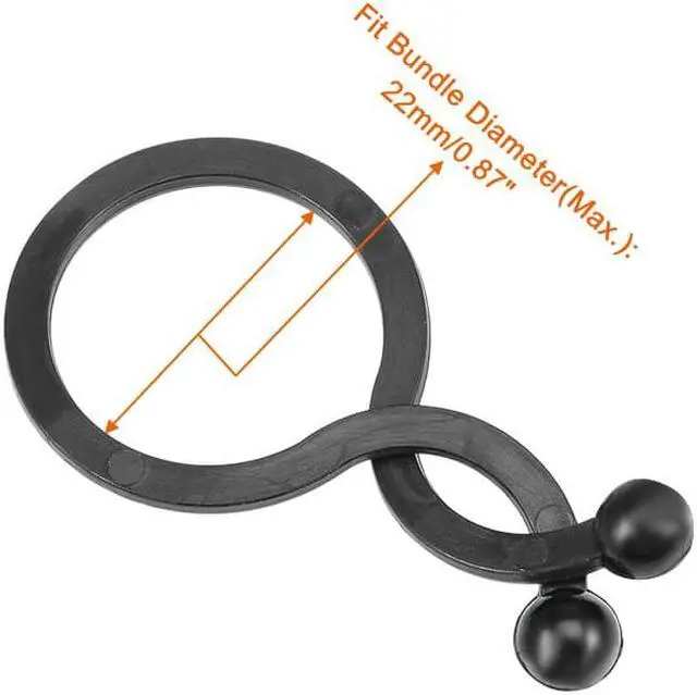 Alt view image 3 of 4 - Twist Lock Cable Wire Ties Nylon U Shape Save Place 18mm Dia Black 50pcs