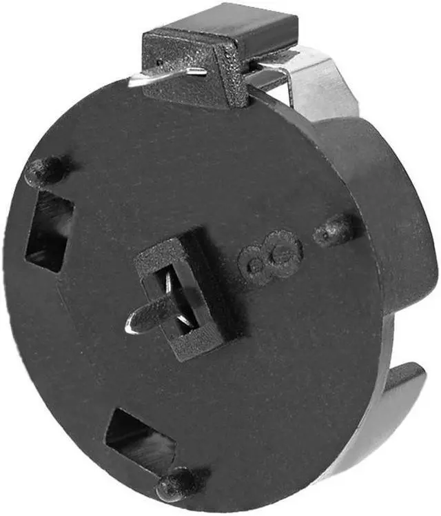 Alt view image 4 of 4 - 20Pcs 3V CR1200 2 Terminals Horizontal Coin Button Battery Holder Socket Black Container Case
