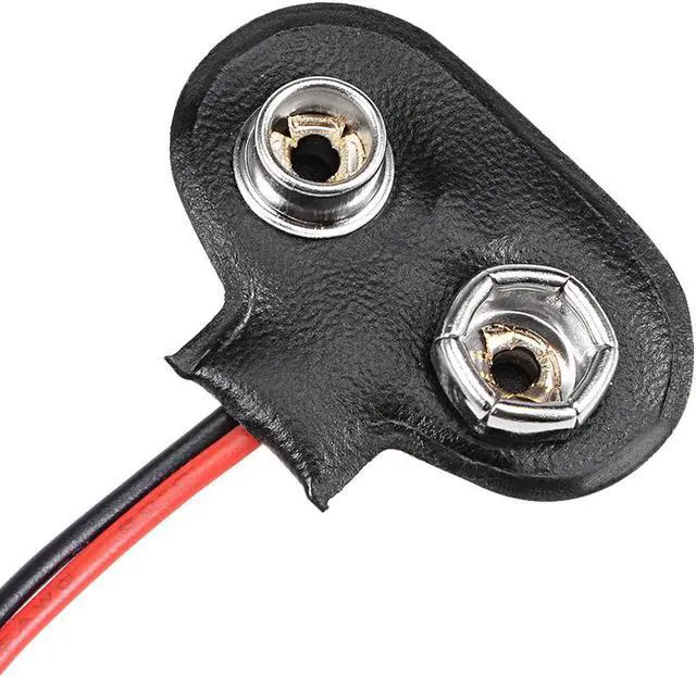 Alt view image 3 of 3 - 2pcs DC 9V Battery Clip T-Type Soft Buckle Connector Lead Wire 15cm Long