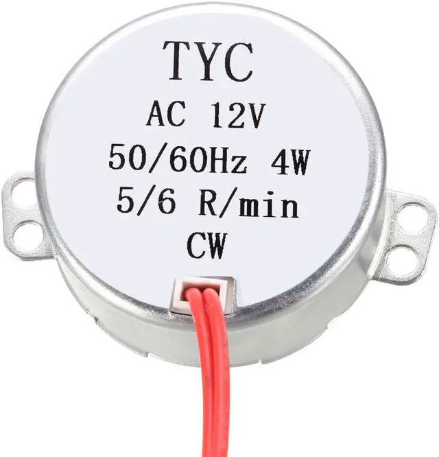Alt view image 2 of 4 - Electric Synchron Motor Turntable Synchronous Motor AC12V 5-6RPM 50-60 Hz 4W CW Direction for Hand-Made, Model or Guide Motor