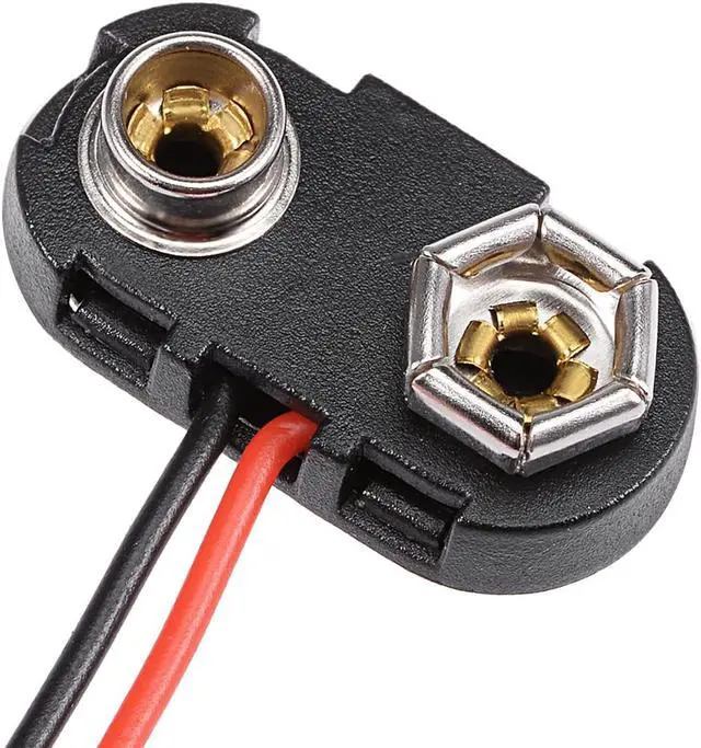 Alt view image 3 of 3 - 3pcs DC 9V Battery Clip T-Type Hard Buckle Connector Lead Wire 15cm Long