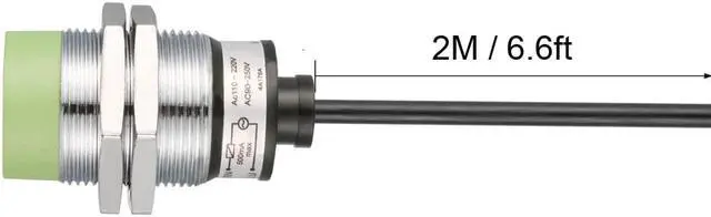 Alt view image 5 of 6 - 1-15mm Inductive Proximity Sensor Switch Detector NO AC 110-220V AC 90-250V 500mA 2-wire PR30-15AO
