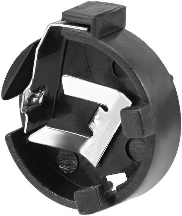 Alt view image 3 of 4 - 20Pcs 3V CR1200 2 Terminals Horizontal Coin Button Battery Holder Socket Black Container Case
