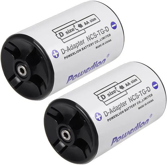 Main image of 2 pcs AA to Size D Battery Adapters Converter Cases D-Adapter