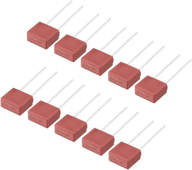 Alt view image 5 of 7 - 10Pcs DIP Mounted Miniature Square Slow Blow Micro Fuse T5A 5A 250V Red