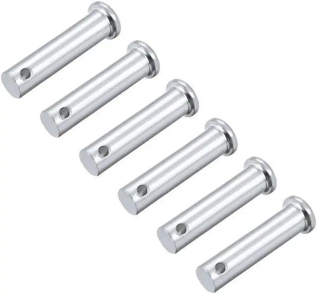 Main image of Single Hole Clevis Pins - 10mm x 40mm Flat Head Zinc-Plating Solid Steel Link Hinge Pin 6Pcs