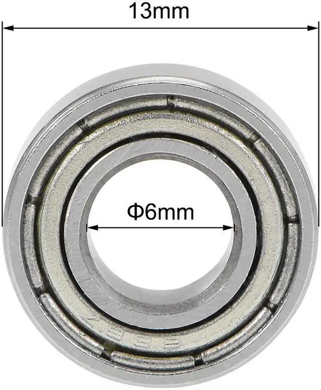 Alt view image 3 of 4 - 686ZZ Deep Groove Ball Bearings Z2 6mm X 13mm X 5mm Double Shielded Carbon Steel 20pcs