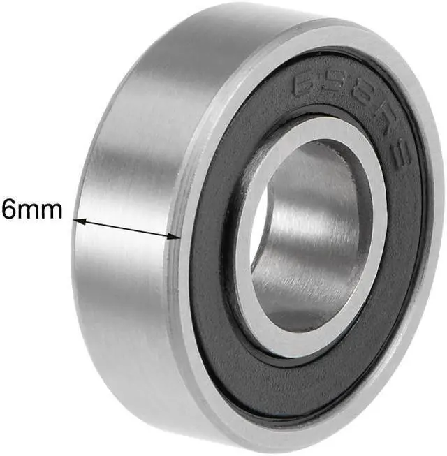 Alt view image 4 of 4 - 698-2RS Deep Groove Ball Bearings Z2 8mm X 19mm X 6mm Double Sealed Carbon Steel 5pcs