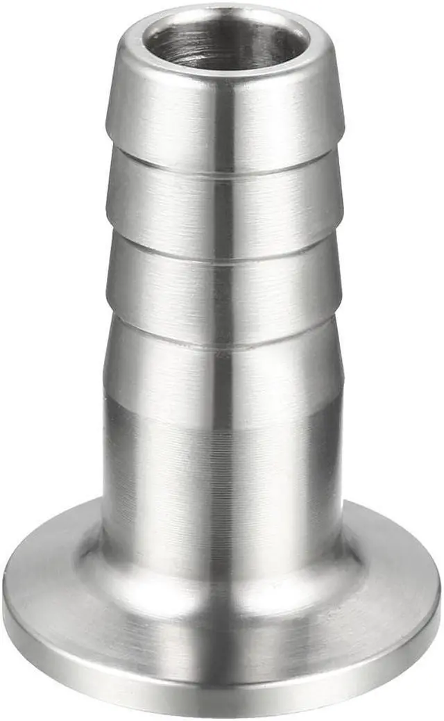 Main image of 304 Stainless Steel KF16 Flange to 16mm Rubber Hose Barb Adapter for Vacuum Degassing Chambers Ovens