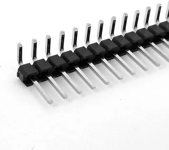 Alt view image 2 of 2 - 10pcs Right Angle 40-pin 2.54mm Male Header for Breadboard 1x40 Single Row