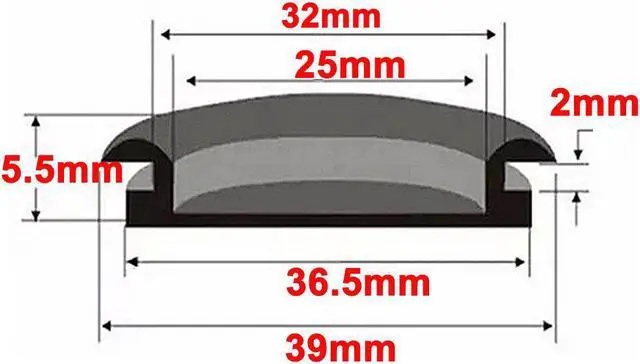 Alt view image 4 of 4 - 5pcs Black Rubber Closed Blind Blanking Hole Wire Cable Gasket Grommets 32mm