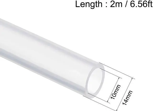 Alt view image 2 of 3 - Silicone Tubing 10mm ID X 14mm OD 6.56ft 2m Flexible Silicon Rubber Tube Air Hose Pipe for Pump Transfer Clear