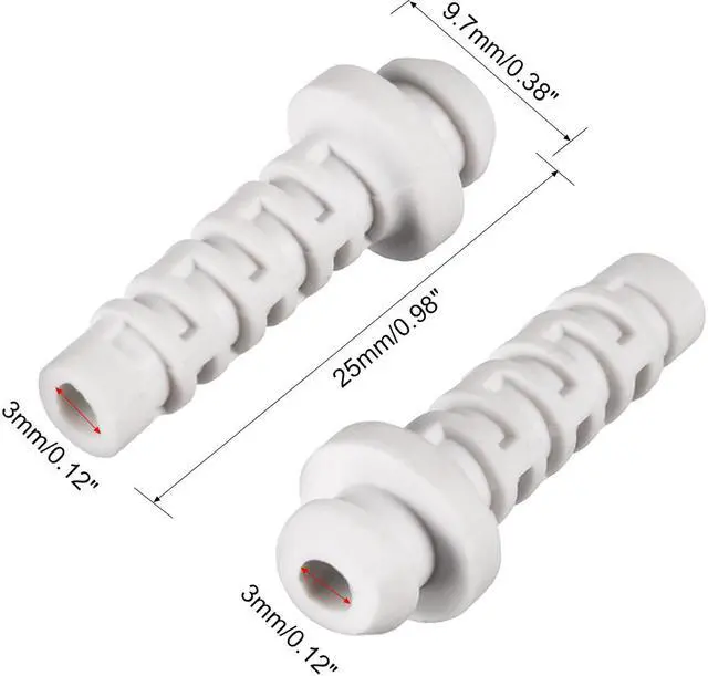 Alt view image 4 of 4 - 10pcs 3mm Inner Dia PVC Strain Relief Cord Boot Protector Power Tool Hose White