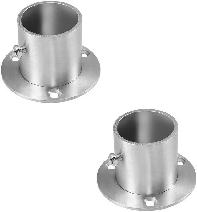 Main image of Wardrobe Pipe Bracket, 32mm Dia, Wall Mount Hanging Rail Rod Support Socket 2pcs