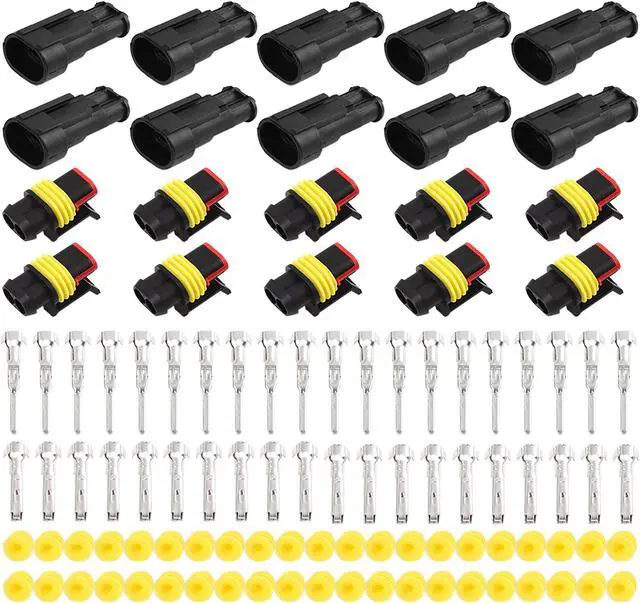 Main image of 2 Pins Way Car Waterproof Automotive Electrical Connector Terminal 10 Sets