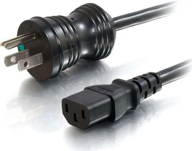 Alt view image 6 of 7 - C2G 48007 16 AWG Hospital Grade Power Cord - NEMA 5-15P to IEC320C13, TAA Compliant, Black (10 Feet, 3.04 Meters)