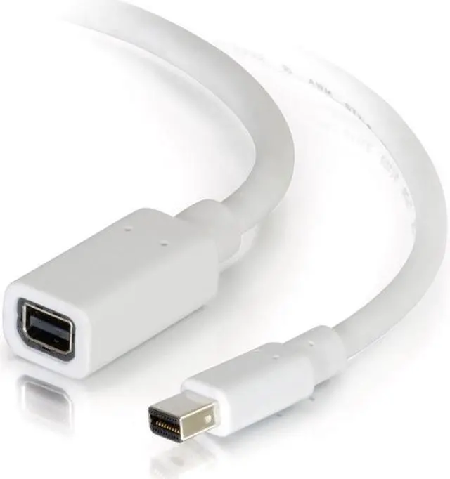Alt view image 7 of 10 - C2G 54414 Mini DisplayPort Extension Cable M/F - Digital Audio Video, White (6 Feet, 1.82 Meters)