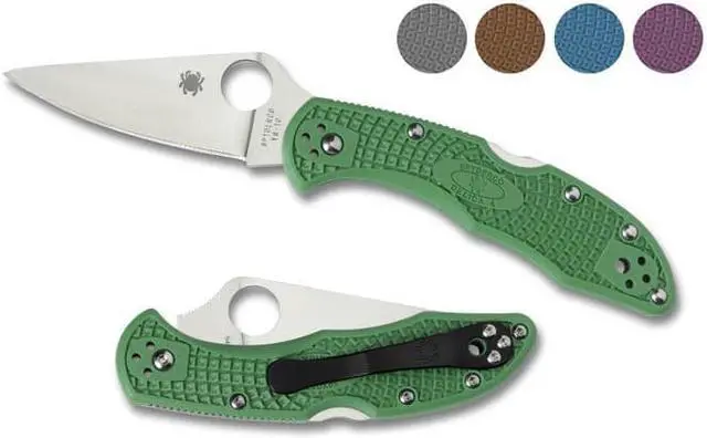 Alt view image 9 of 20 - Spyderco Delica 4 Folder 2.88 in Plain Purple FRN Handle