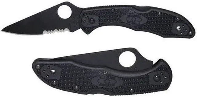 Alt view image 6 of 13 - Spyderco Delica4 Folder Knife 2.9" Partial Titanium Carbonitride Vg10 SS 499Ssg1