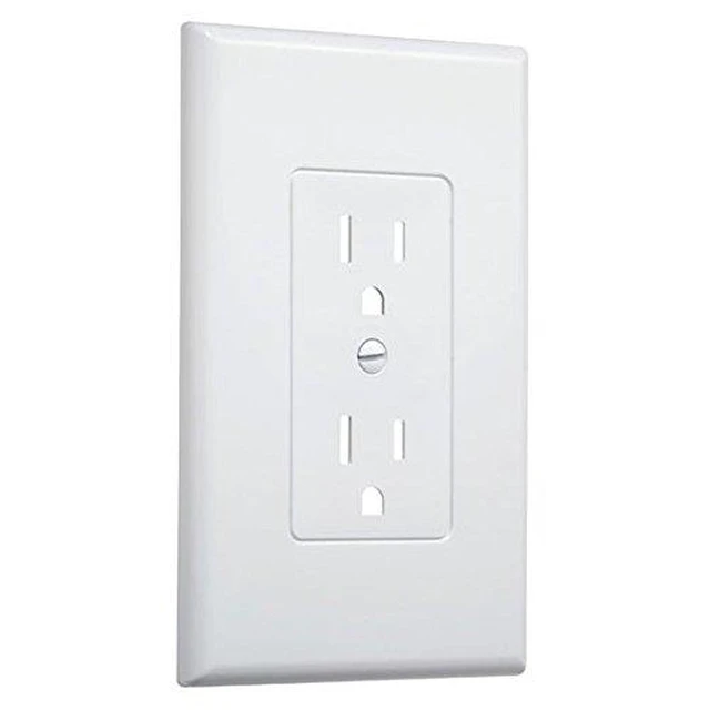 Alt view image 2 of 2 - Taymac Decorator Wall Plate For Grounded Duplex Receptacle, White 2500W