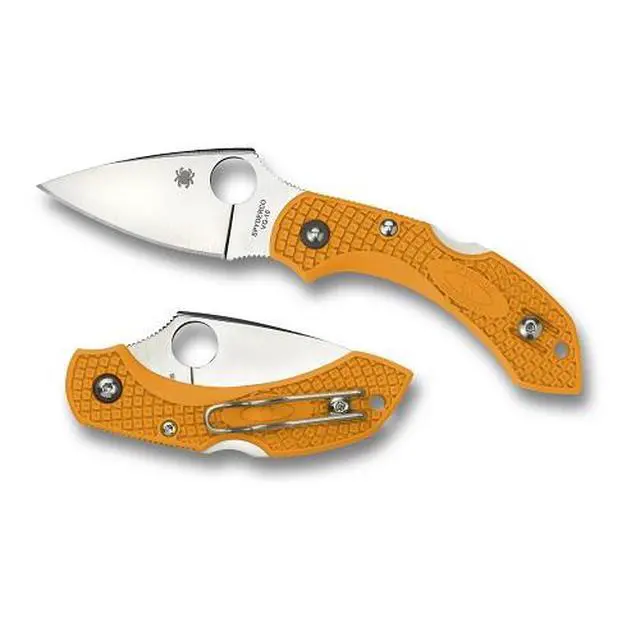 Alt view image 9 of 19 - Spyderco Dragonfly2, Orange Bi-Directional Texture FRN, Plain C28POR2