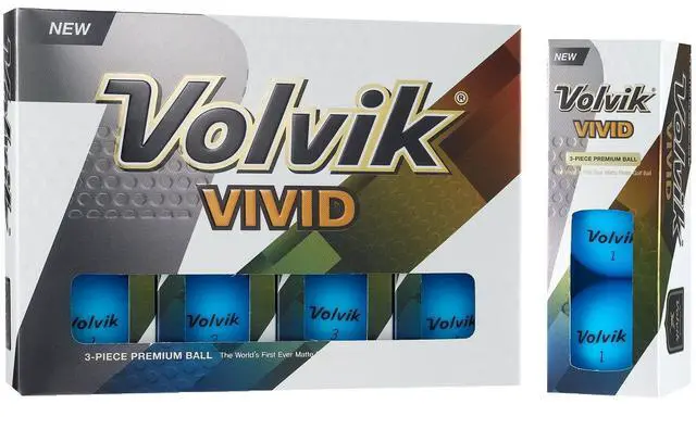 Main image of Volvik Vivid 3 Pc Golf Balls-Matte Blue - 9760