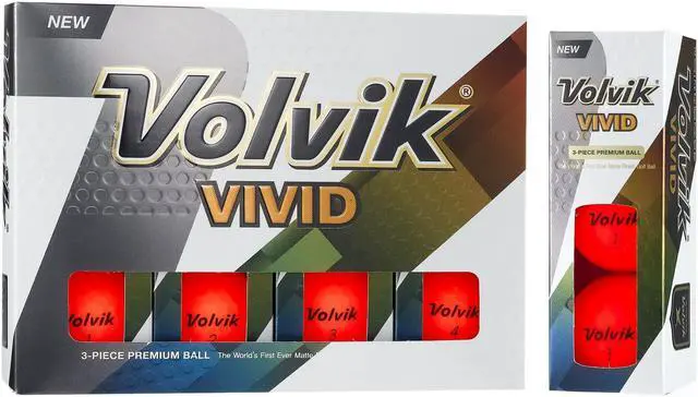 Main image of Volvik 9728 Volvik Vivid 3 Pc Golf Balls - Matte Red