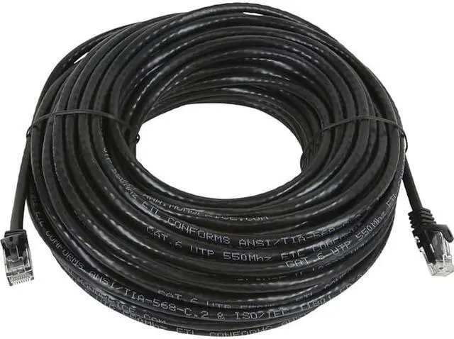 Alt view image 3 of 15 - Monoprice Cat5e Ethernet Patch Cable - 75 Feet - Black | Network Internet Cord - Snagless RJ45, Stranded, 350Mhz, UTP, Pure Bare Copper Wire, 24AWG - Flexboot Series